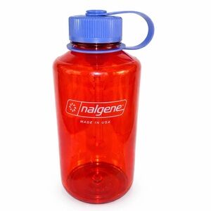 Nalgene Wide Mouth Water Bottle - Red with Blue Cap